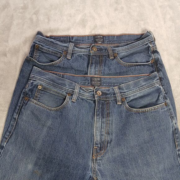 J Crew The Sutton Jeans Lot (2) Mens 31x32 Blue Straight Dark Wash Preppy C9892 - Picture 1 of 12
